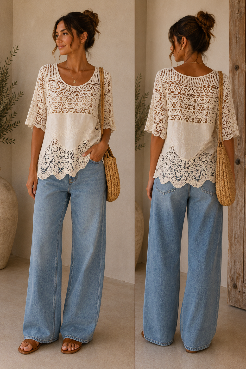 Cotton Crochet Lace Boho Top | HerEdits