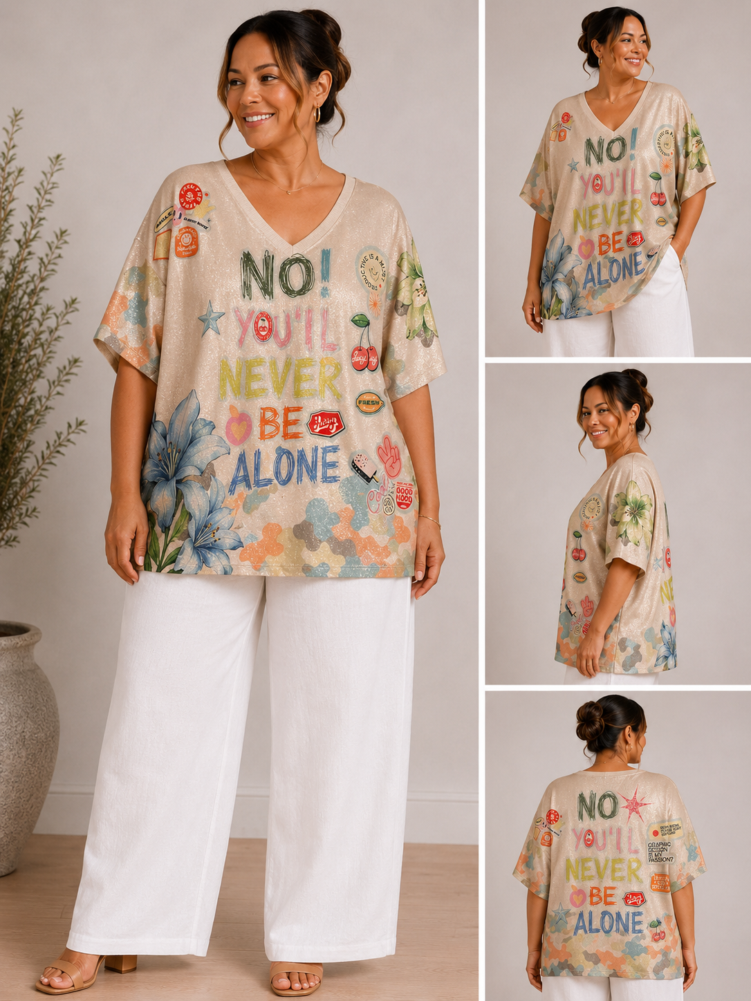 Oversized Graphic Print Top | HerEdits