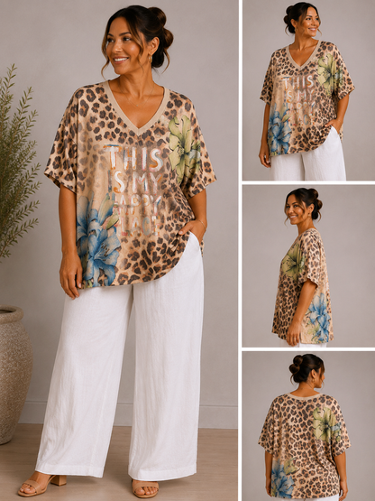 Oversized Graphic Print Top | HerEdits