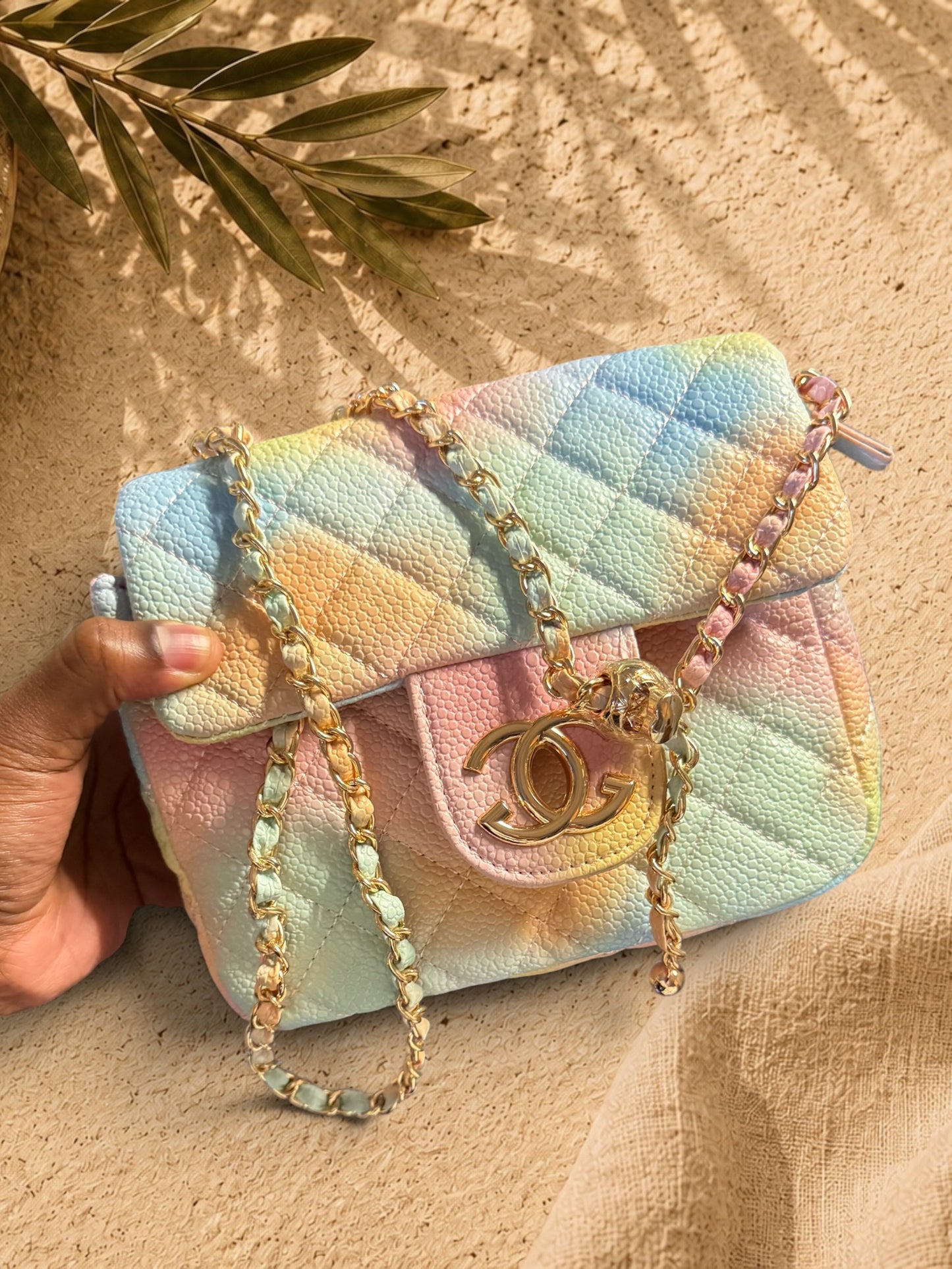 Limited Edition Mini Pastel Quilted Chain Crossbody Bag | HerEdits